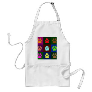 Multicolored Dog Paw Print Pattern Standaard Schort