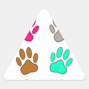 Multicolored Dog Paw Print Pattern Sticker