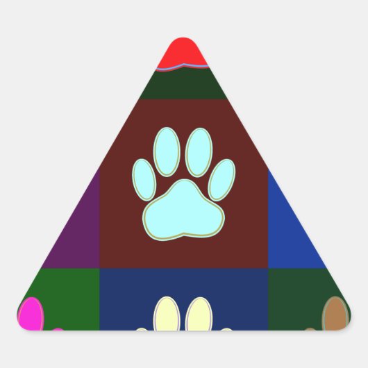 Multicolored Dog Paw Print Pattern Sticker (Voorkant)