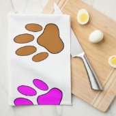 Multicolored Dog Paw Print Pattern Theedoek (Quarter Fold)