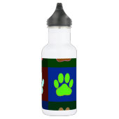 Multicolored Dog Paw Print Pattern Waterfles (Rechts)