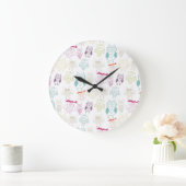 Multicolored Doodle Owls Grote Klok (Huis)