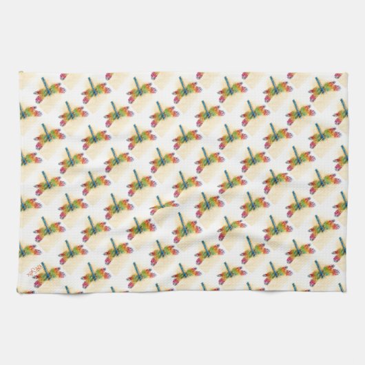 Multicolored Dragonfly Kitchen Towels Theedoek (Horizontaal)