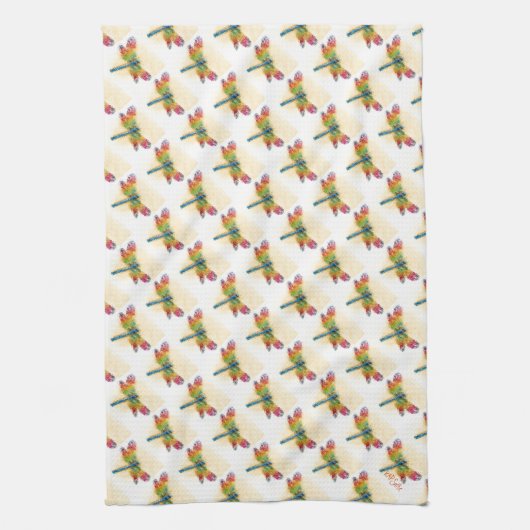 Multicolored Dragonfly Kitchen Towels Theedoek (Verticaal)