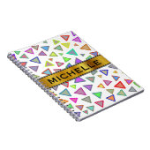 Multicolored driehoekspatroon + aangepaste naam notitieboek (Rechterzijde)