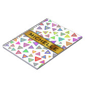 Multicolored driehoekspatroon + aangepaste naam notitieboek (Linkerzijde)