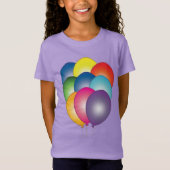 Multicolored drijvende ballonnen Grafische scharen T-shirt (Voorkant)