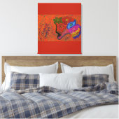 Multicolored Fish Pattern Canvas Afdruk (Insitu (Slaapkamer))