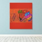 Multicolored Fish Pattern Canvas Afdruk (Insitu (Houten vloer))
