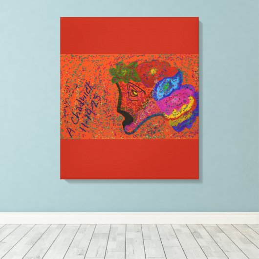 Multicolored Fish Pattern Canvas Afdruk (Insitu (Houten vloer))