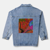 Multicolored Fish Pattern  Denim Jacket (Achterkant)