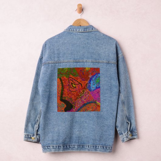 Multicolored Fish Pattern  Denim Jacket (Hangar)