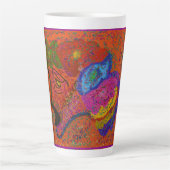 Multicolored Fish Pattern  Latte Mok (Voorkant)