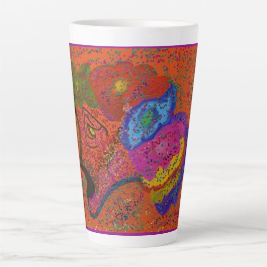 Multicolored Fish Pattern  Latte Mok (Voorkant)