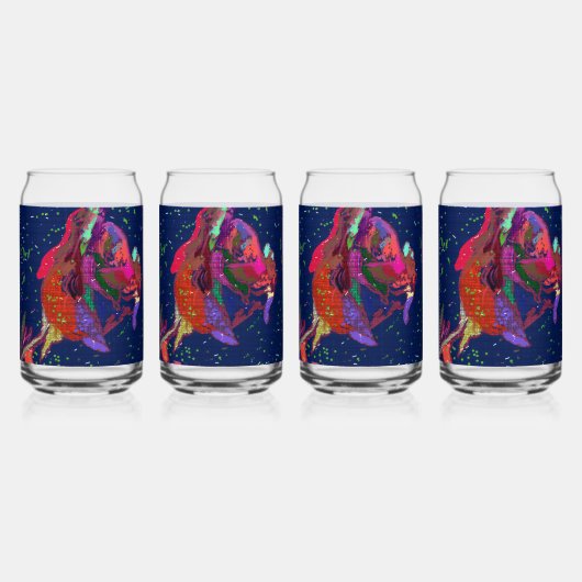 Multicolored Floral Blikvorm Glas (Voorkant)