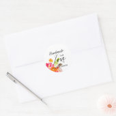 Multicolored Floral Craft Articles Handmade Ronde Sticker (Envelop)