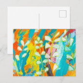 Multicolored Florale Acrylverf Abstract achteraan Briefkaart (Voorkant / Achterkant)