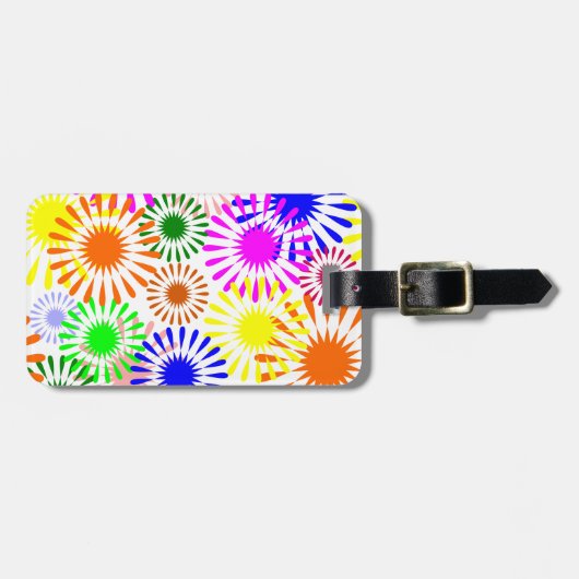 Multicolored Flowers Bagagelabel (Voorkant horizontaal)