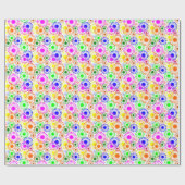 Multicolored Flowers Cadeaupapier (Vlak)