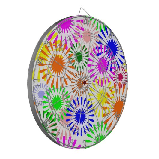 Multicolored Flowers Dartbord (Voorkant Links)
