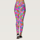 Multicolored Flowers Floral Illustration Pattern Leggings (Achterkant)