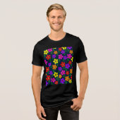 Multicolored Flowers Floral Pattern-34654 Tri-Blend Shirt (Voorkant volledig)