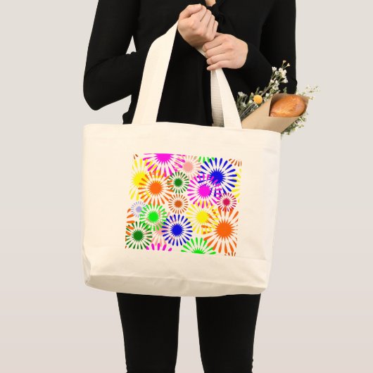 Multicolored Flowers Grote Tote Bag (Voorkant (product))