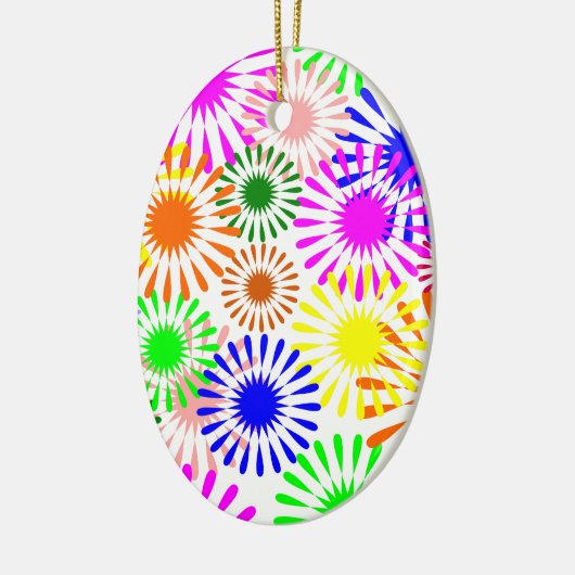 Multicolored Flowers Keramisch Ornament (Links)