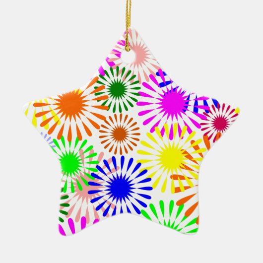 Multicolored Flowers Keramisch Ornament (Voorkant)