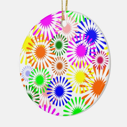 Multicolored Flowers Keramisch Ornament (Links)