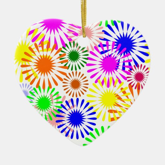 Multicolored Flowers Keramisch Ornament (Voorkant)