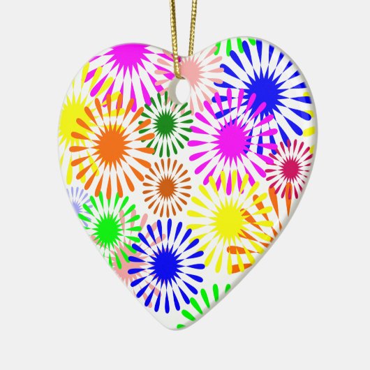 Multicolored Flowers Keramisch Ornament (Links)