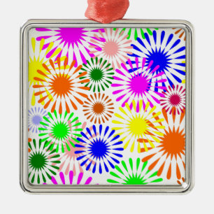 Multicolored Flowers Metalen Ornament