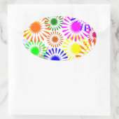 Multicolored Flowers Ovale Sticker (Tas)