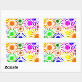 Multicolored Flowers Rechthoekige Sticker (Vel)