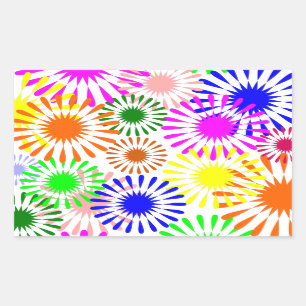 Multicolored Flowers Rechthoekige Sticker
