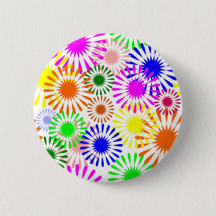 Multicolored Flowers Ronde Button 5,7 Cm