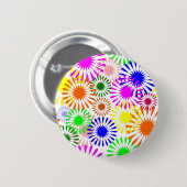 Multicolored Flowers Ronde Button 5,7 Cm (Voorkant /achterkant)