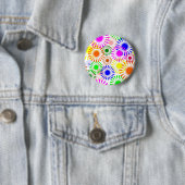 Multicolored Flowers Ronde Button 5,7 Cm (In situ)