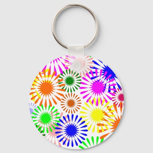 Multicolored Flowers Sleutelhanger (Voorkant)