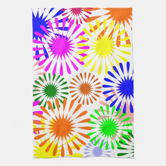 Multicolored Flowers Theedoek (Verticaal)