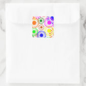 Multicolored Flowers Vierkante Sticker (Tas)