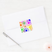 Multicolored Flowers Vierkante Sticker (Envelop)