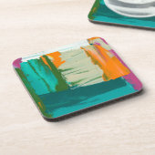 Multicolored Free Expression Painting Bier Onderzetter (Linkerzijde)