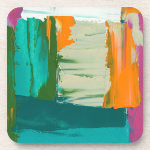 Multicolored Free Expression Painting Bier Onderzetter