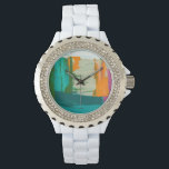 Multicolored Free Expression Painting Horloge<br><div class="desc">Jennifer Goldberger maakte dit multicolored free expression schilderij. De dikke verfslagen verlaat globs van verf op het werk,  die het als een gelaagde druk maken voelen. Bestel vandaag nog!</div>