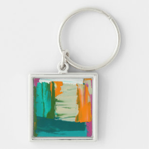 Multicolored Free Expression Painting Sleutelhanger