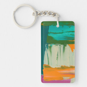 Multicolored Free Expression Painting Sleutelhanger