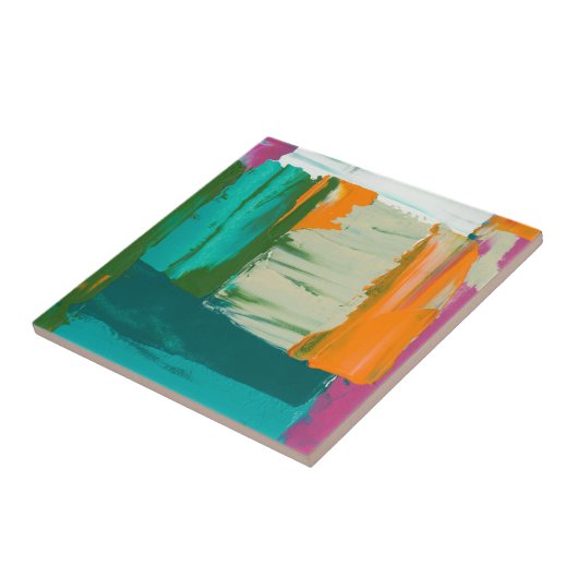 Multicolored Free Expression Painting Tegeltje (Zijkant)