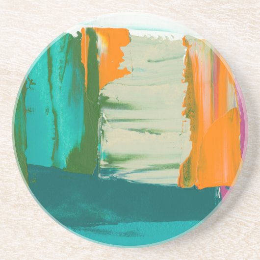 Multicolored Free Expression Painting Zandsteen Onderzetter (Voorkant)